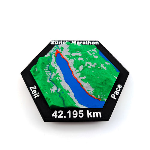 Zürich Marathon 2024/2025  3D Relief Map