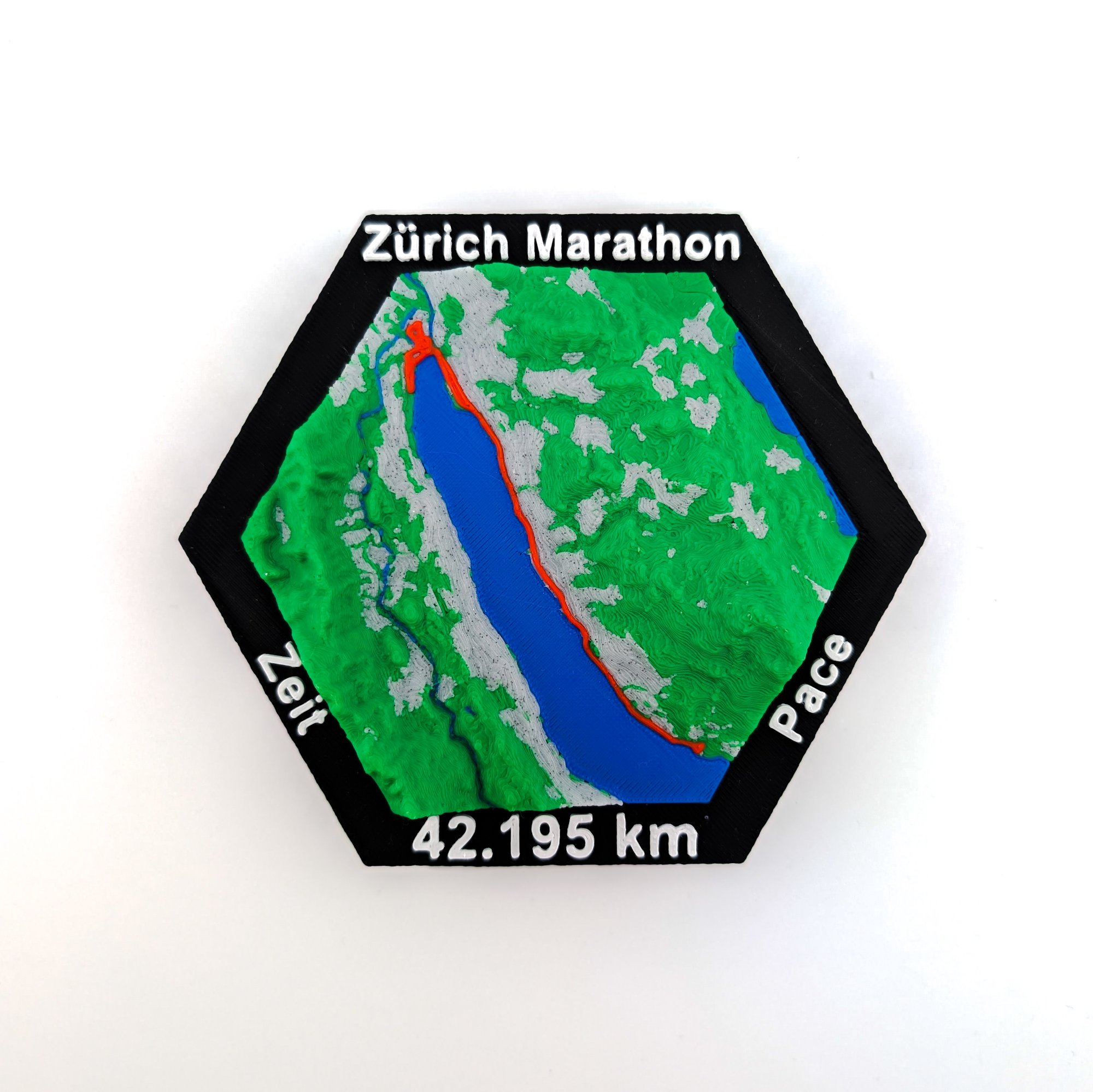 Zürich Marathon 3D-Relief Map